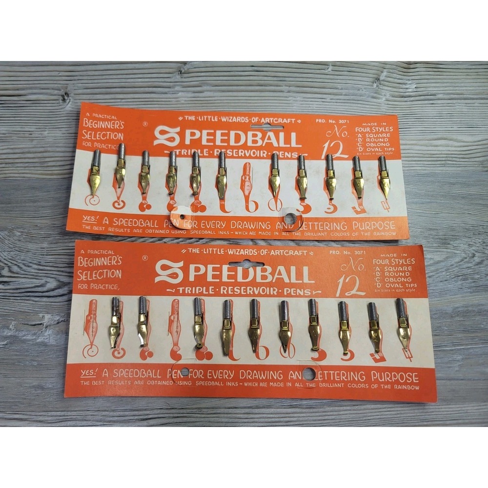 Speedball calligraphy set Vintage Set Tips, Pens & instructions, Box Set